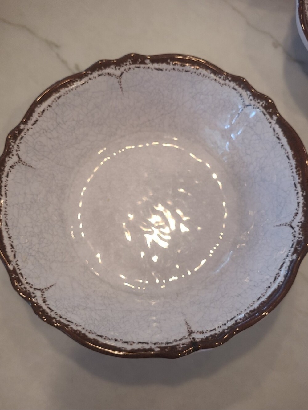 LE CADEAUX Set of 5 Antique White Durable  Melamine Salad Bowls